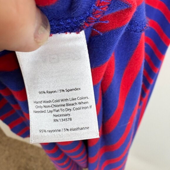 Vineyard Vines Blue & Red Striped Maxi Tank Dress Size S Rayon Blend Jersey Knit - Picture 5 of 7